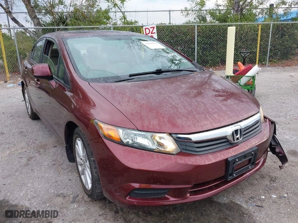 2012 Honda Civic Sdn EX-L with VIN 19XFB2F93CE066804, listed as a IAAI auction lot 41869172 with 59,700 mi miles. Bid and sale history available at carsss.com. Image 12.