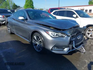 2018 Infiniti Q60 Luxe with VIN JN1CV7EK5JM200189, listed as a IAAI auction lot 41984637 with 77,315 mi miles and . Bid and sale history available at carsss.com. Image 1.