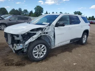 2020 Chevrolet Traverse LS with VIN 1GNERFKW0LJ312325, listed as a Copart auction lot 57518125 with 53,748 mi miles and Salvage title. Bid and sale history available at DreamBid. Image 1.