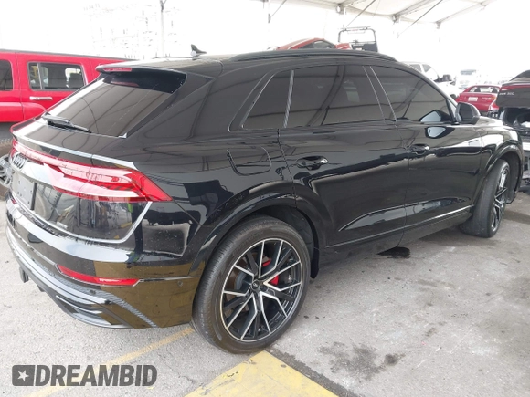 2021 Audi Q8 Premium Plus with VIN WA1EVAF1XMD033688, listed as a IAAI auction lot 42153256 with 41,701 mi miles and . Bid and sale history available at DreamBid. Image 4.