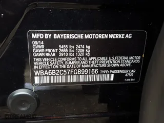 2015 BMW 6 Series 650i with VIN WBA6B2C57FGB99166, listed as a Copart auction lot 39443480 with 41,812 mi miles and Non Repairable. Bid and sale history available at carsss.com. Image 10.