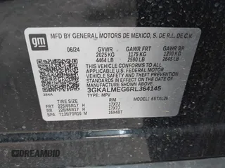 2024 GMC Terrain SLE с VIN 3GKALMEG6RL364145, выставлен на аукционе IAAI как лот 42548771 с пробегом Не указан миль и . История ставок и продаж доступна на DreamBid. Изображение 9.