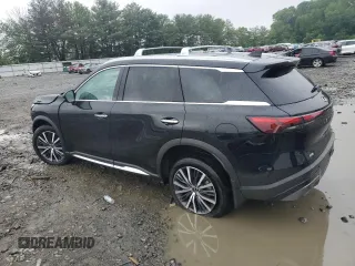 2025 Infiniti QX60 Sensory with VIN 5N1AL1GS7SC336153, listed as a Copart auction lot 57083985 with 5,692 mi miles and Salvage title. Bid and sale history available at DreamBid. Image 2.
