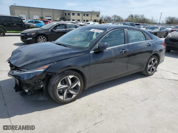 2023 Hyundai Elantra Limited with VIN 5NPLP4AG2PH108953, listed as a Copart auction lot 49537655 with 27,329 mi miles and Salvage Title. Bid and sale history available at carsss.com. Image 1.