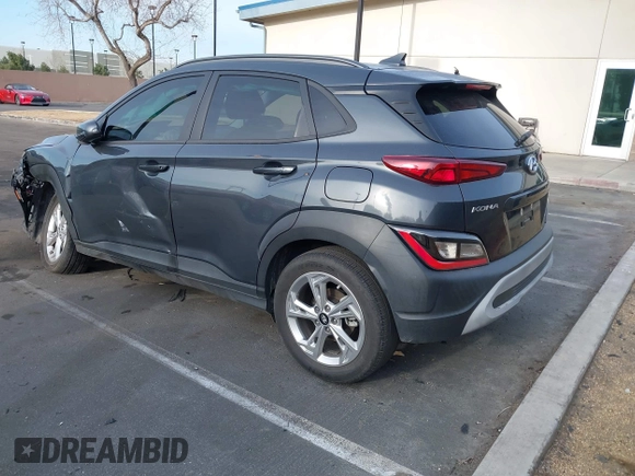 2022 Hyundai Kona SEL with VIN KM8K62AB6NU766779, listed as a IAAI auction lot 41889147 with 39,371 mi miles and . Bid and sale history available at DreamBid. Image 3.