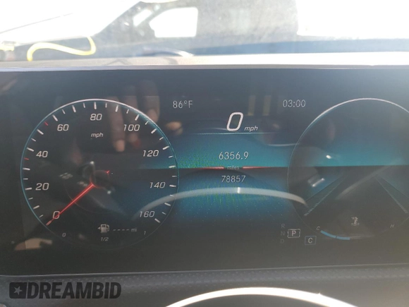 2020 Mercedes-Benz CLA 250 with VIN WDD5J4GB0LN035801, listed as a Copart auction lot 44207555 with 78,857 mi miles and Salvage Title. Bid and sale history available at DreamBid. Image 9.