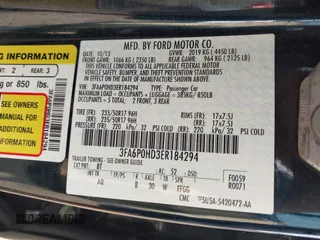 2014 Ford Fusion SE with VIN 3FA6P0HD3ER184294, listed as a IAAI auction lot 42141660 with 216,696 mi miles. Bid and sale history available at carsss.com. Image 9.