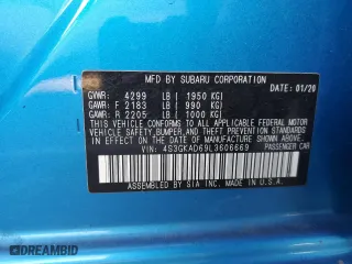 2020 Subaru Impreza Premium with VIN 4S3GKAD69L3606669, listed as a Copart auction lot 73061374 with 35,856 mi miles and Salvage Title. Bid and sale history available at carsss.com. Image 13.