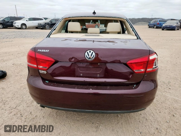 2013 Volkswagen Passat S with VIN 1VWAP7A39DC137750, listed as a Copart auction lot 60981355 with 105,954 mi miles and Clean title. Bid and sale history available at DreamBid. Image 6.