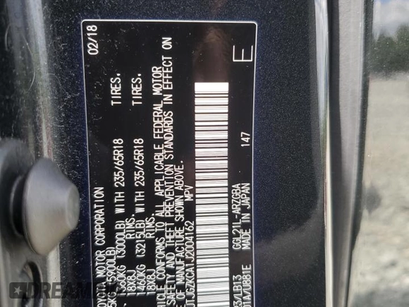 2018 Lexus RX 350L Premium z VIN JTJGZKCA1J2004162, wystawiony jako Copart lot #58295445 z przebiegiem 46 716 mil mil oraz Szkoda całkowita • Salvage title. Historia ofert i sprzedaży dostępna na DreamBid. Obrazek 13.