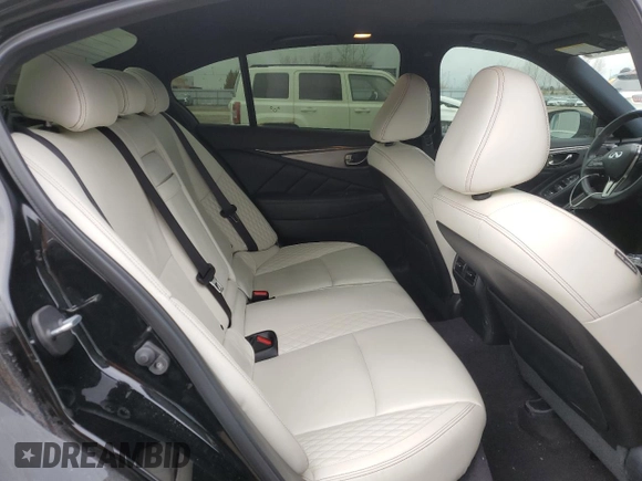 2021 Infiniti Q50 Red Sport 400 with VIN JN1FV7DR2MM880827, listed as a Copart auction lot 52089525 with 38,718 mi miles and Salvage title. Bid and sale history available at DreamBid. Image 10.