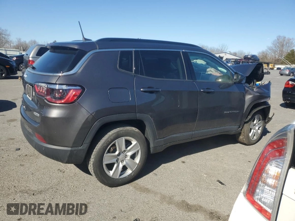 2022 Jeep Compass Latitude with VIN 3C4NJDBB2NT102421, listed as a Copart auction lot 48374025 with Not Provided miles and Salvage Title. Bid and sale history available at DreamBid. Image 3.