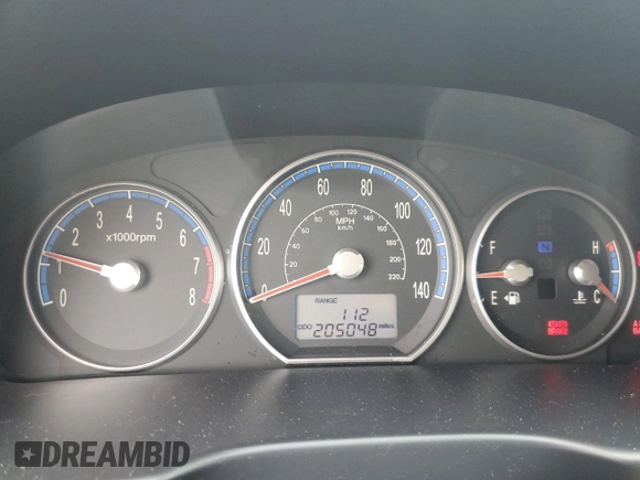 2009 Hyundai Santa Fe SE with VIN 5NMSH13E59H292644, listed as a Copart auction lot 60900555 with 205,048 mi miles and Salvage title. Bid and sale history available at DreamBid. Image 9.