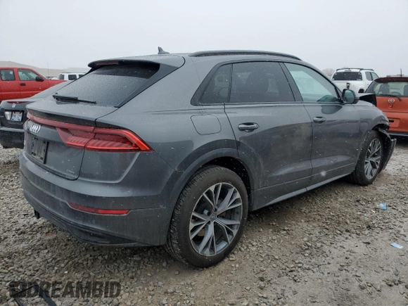 2021 Audi Q8 Premium with VIN WA1AVAF19MD004052, listed as a Copart auction lot 44625595 with 75,430 mi miles and Salvage Title. Bid and sale history available at carsss.com. Image 3.