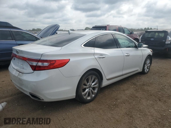 2013 Hyundai Azera with VIN KMHFG4JGXDA215602, listed as a Copart auction lot 66165305 with 119,166 mi miles and Clean title. Bid and sale history available at DreamBid. Image 3.
