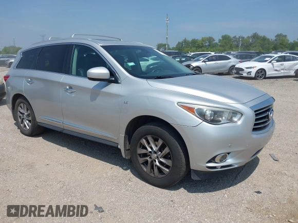 2014 Infiniti QX60 with VIN 5N1AL0MM9EC547133, listed as a IAAI auction lot 42800575 with 197,840 mi miles and . Bid and sale history available at DreamBid. Image 1.