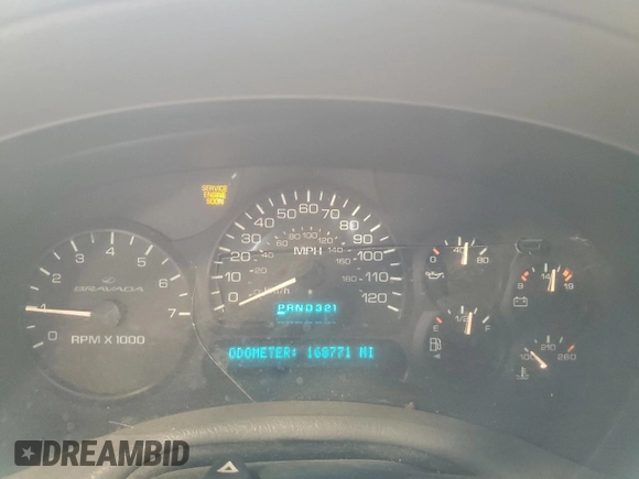 2002 Oldsmobile Bravada z VIN 1GHDT13S022177127, wystawiony jako Copart lot #57089015 z przebiegiem 168 771 mil mil oraz Nie do naprawy. Historia ofert i sprzedaży dostępna na DreamBid. Obrazek 9.