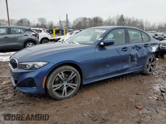 2023 BMW 3 Series 330i xDrive with VIN 3MW89FF07P8D09447, listed as a Copart auction lot 44165635 with 14,256 mi miles and Salvage Title. Bid and sale history available at carsss.com. Image 1.