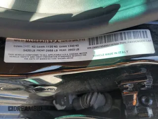 2016 Maserati Ghibli z VIN ZAM57XSA6G1167687, wystawiony jako Copart lot #51443315 z przebiegiem Nie podano mil oraz Szkody całkowita. Historia ofert i sprzedaży dostępna na DreamBid. Obrazek 12.