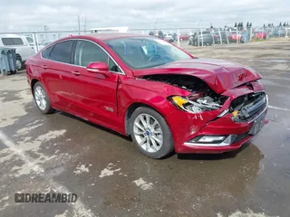 2017 Ford Fusion Energi SE with VIN 3FA6P0PU6HR229685, listed as a IAAI auction lot 41796944 with 120,031 mi miles. Bid and sale history available at carsss.com. Image 1.