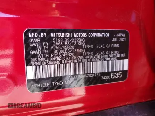 2022 Mitsubishi Outlander SE z VIN JA4J3UA88NZ024759, wystawiony jako Copart lot #53367175 z przebiegiem 18 558 mil mil oraz Szkoda całkowita • Salvage title. Historia ofert i sprzedaży dostępna na DreamBid. Obrazek 13.