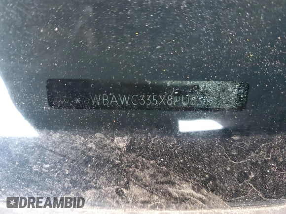 2008 BMW 3 Series 328xi with VIN WBAWC335X8PU83071, listed as a Copart auction lot 88309935 with Not provided miles and Salvage title. Bid and sale history available at DreamBid. Image 12.