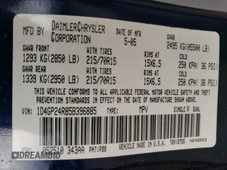 2005 Dodge Caravan SE with VIN 1D4GP24R85B396885, listed as a Copart auction lot 63463464 with 97,468 mi miles and Salvage Title. Bid and sale history available at carsss.com. Image 15.