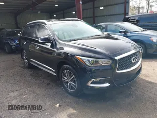 2019 Infiniti QX60 PURE with VIN 5N1DL0MM4KC554662, listed as a IAAI auction lot 41851642 with 166,390 mi miles. Bid and sale history available at carsss.com. Image 1.