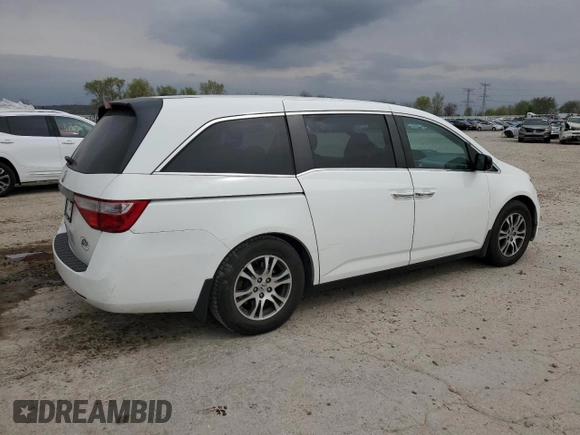 2012 Honda Odyssey EX-L with VIN 5FNRL5H65CB146467, listed as a Copart auction lot 53268135 with 112,340 mi miles and Salvage Title. Bid and sale history available at DreamBid. Image 3.