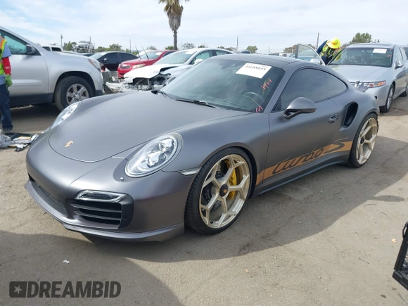 2015 Porsche 911 Turbo S with VIN WP0AD2A92FS166616, listed as a IAAI auction lot 41688055 with 38,345 mi miles. Bid and sale history available at carsss.com. Image 18.