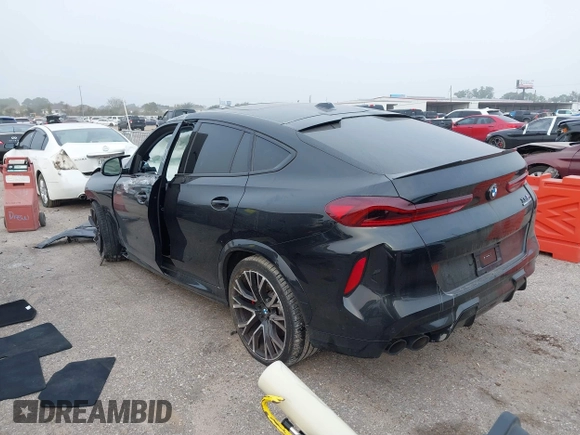 2024 BMW X6 M with VIN 5YM23ET07R9V10225, listed as a IAAI auction lot 40971354 with 1 mi miles. Bid and sale history available at carsss.com. Image 3.
