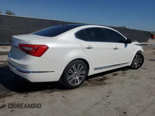 2015 Kia Cadenza Premium with VIN KNALN4D73F5185070, listed as a Copart auction lot 47012445 with 96,253 mi miles and Salvage Title. Bid and sale history available at carsss.com. Image 3.