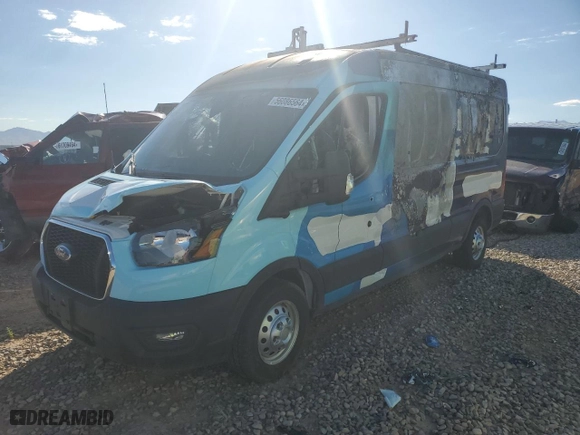 2023 Ford Transit Cargo Van with VIN 1FTBR2C85PKA42304, listed as a Copart auction lot 56086564 with 0 mi miles and Salvage Title. Bid and sale history available at carsss.com. Image 1.