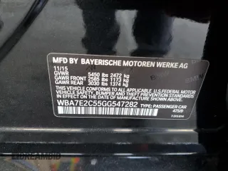 2016 BMW 7 Series 740i z VIN WBA7E2C55GG547282, wystawiony jako Copart lot #57740095 z przebiegiem Nie podano mil oraz Szkoda całkowita • Salvage title. Historia ofert i sprzedaży dostępna na DreamBid. Obrazek 12.