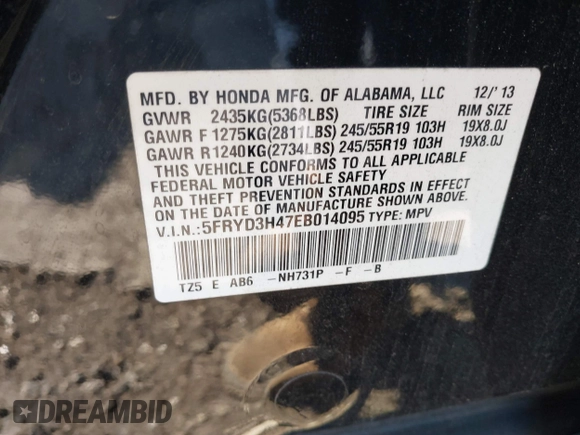 2014 Acura MDX Tech Pkg with VIN 5FRYD3H47EB014095, listed as a IAAI auction lot 41723865 with 99,790 mi miles. Bid and sale history available at carsss.com. Image 9.
