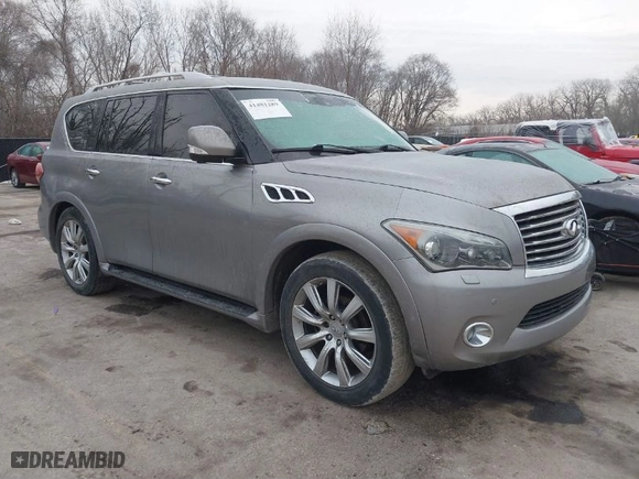 2012 Infiniti QX56 7-passenger with VIN JN8AZ2NE7C9015450, listed as a IAAI auction lot 41481289 with 212420 miles. Bid and sale history available at carsss.com. Image 1.