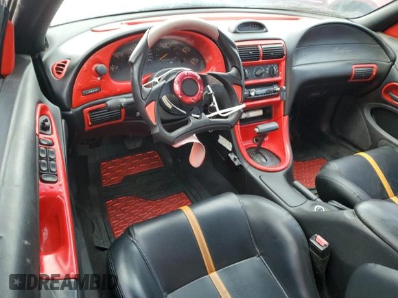 1996 Ford Mustang GT with VIN 1FALP45X6TF166049, listed as a Copart auction lot 77208004 with 186,273 mi miles and Clean Title. Bid and sale history available at carsss.com. Image 8.
