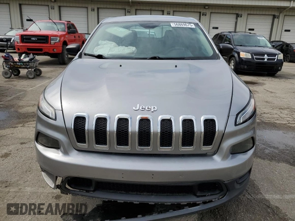 2015 Jeep Cherokee Sport with VIN 1C4PJLAB8FW761989, listed as a Copart auction lot 56869675 with 181,347 mi miles and Salvage title. Bid and sale history available at DreamBid. Image 5.