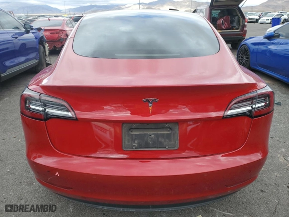 2021 Tesla Model 3 Standard Range Plus with VIN 5YJ3E1EA8MF978257, listed as a Copart auction lot 48592605 with 84,710 mi miles and Salvage Title. Bid and sale history available at carsss.com. Image 6.