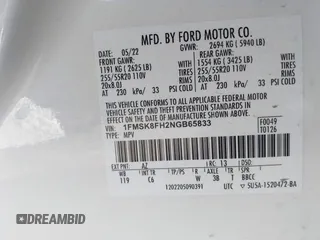 2022 Ford Explorer Limited with VIN 1FMSK8FH2NGB65833, listed as a IAAI auction lot 41664618 with 31,459 mi miles. Bid and sale history available at carsss.com. Image 9.