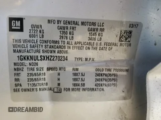 2017 GMC Acadia SLT z VIN 1GKKNULSXHZ270234, wystawiony jako Copart lot #88799015 z przebiegiem 85 817 mil mil oraz Szkoda całkowita • Salvage title. Historia ofert i sprzedaży dostępna na DreamBid. Obrazek 15.