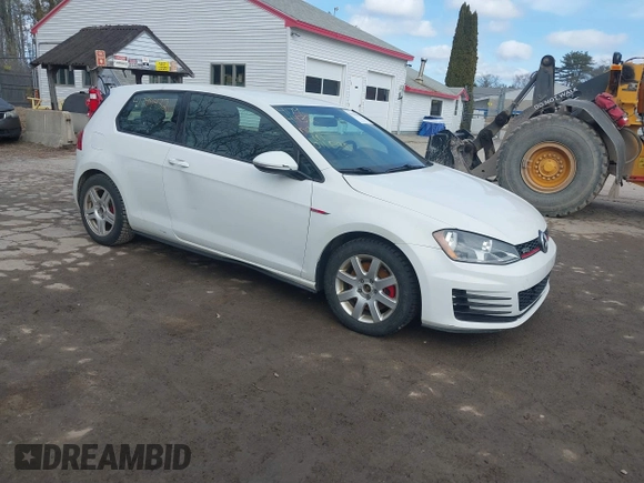 2016 Volkswagen Golf GTI S with VIN 3VWYT7AUXGM043253, listed as a IAAI auction lot 41794432 with 116,117 mi miles. Bid and sale history available at carsss.com. Image 1.