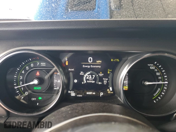 2023 Jeep Wrangler Rubicon with VIN 1C4JJXR69PW581362, listed as a Copart auction lot 58557795 with 34,357 mi miles and Salvage title. Bid and sale history available at DreamBid. Image 9.