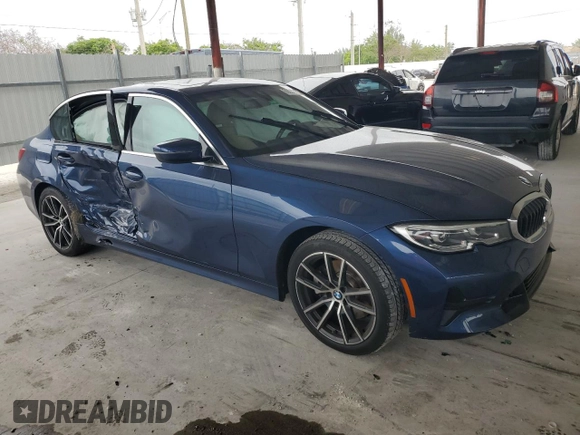 2021 BMW 3 Series 330i with VIN 3MW5R1J07M8B86693, listed as a Copart auction lot 59595985 with 43,852 mi miles and Salvage title. Bid and sale history available at DreamBid. Image 4.