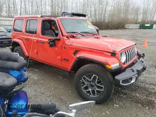 2025 Jeep Wrangler Sahara with VIN 1C4PJXEN0SW506260, listed as a Copart auction lot 46349375 with 2,824 mi miles and Clean Title. Bid and sale history available at DreamBid. Image 4.