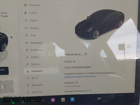 2022 Tesla Model 3 with VIN 5YJ3E1EA9NF295890, listed as a IAAI auction lot 41175917 with 42,230 mi miles and . Bid and sale history available at DreamBid. Image 7.