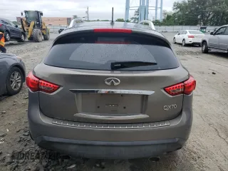 2014 Infiniti QX70 with VIN JN8CS1MW7EM412867, listed as a Copart auction lot 60054195 with 148,064 mi miles and Salvage title. Bid and sale history available at DreamBid. Image 6.