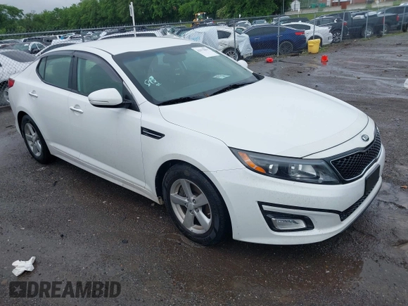 2015 Kia Optima LX with VIN 5XXGM4A77FG388308, listed as a IAAI auction lot 42075894 with 88,744 mi miles. Bid and sale history available at carsss.com. Image 1.