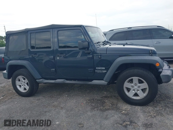 2018 Jeep Wrangler JK Unlimited Sport with VIN 1C4BJWDG5JL858936, listed as a IAAI auction lot 39953617 with 75,865 mi miles. Bid and sale history available at carsss.com. Image 13.