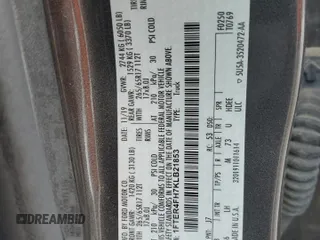 2019 Ford Ranger XL with VIN 1FTER4FH7KLB21853, listed as a Copart auction lot 54586515 with 97,758 mi miles and Salvage title. Bid and sale history available at DreamBid. Image 12.